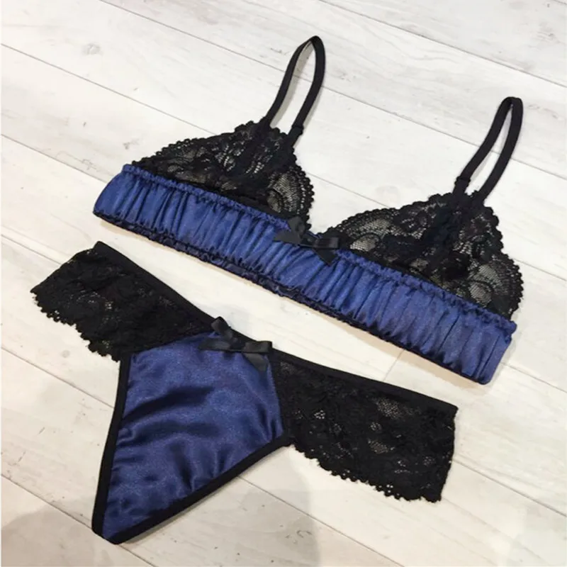 Женское нижнее белье из 2 предметов комплекты с цветочным бантом и бюстгальтером