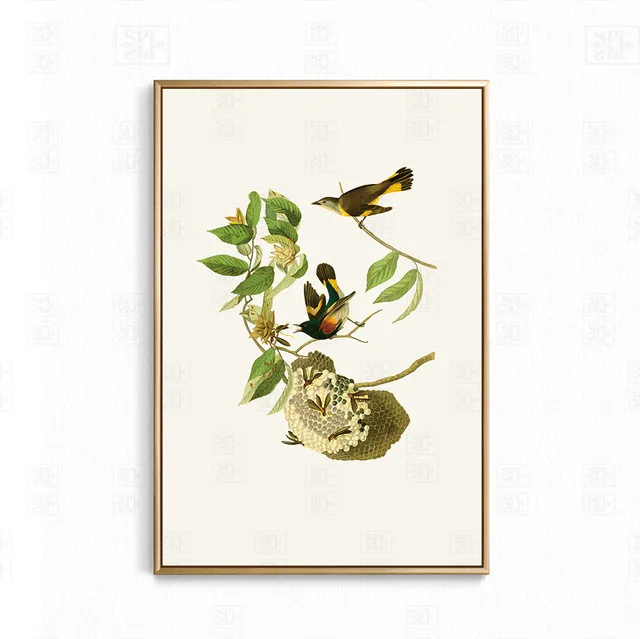 Фотообои с изображением цветов и птиц