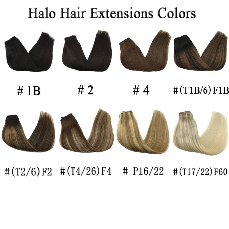 

Halo Human Hair Extensions Invisible Hidden Fish Wire Hair Ombre Hairpiece Hidden Crown Wire Hair Extension Straight Remy Hair