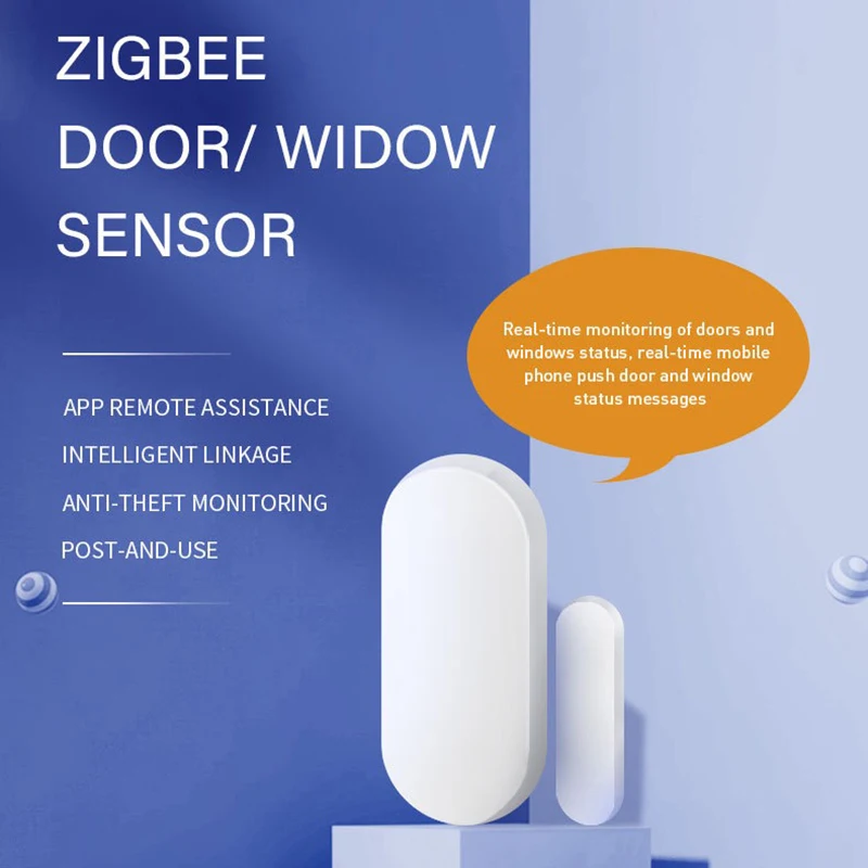 

Tuya Smart ZigBee Wireless Door Magnetic Sensor Smart Linkage Alarm Smart Sensor Detector For Doors And Windows Smart Home