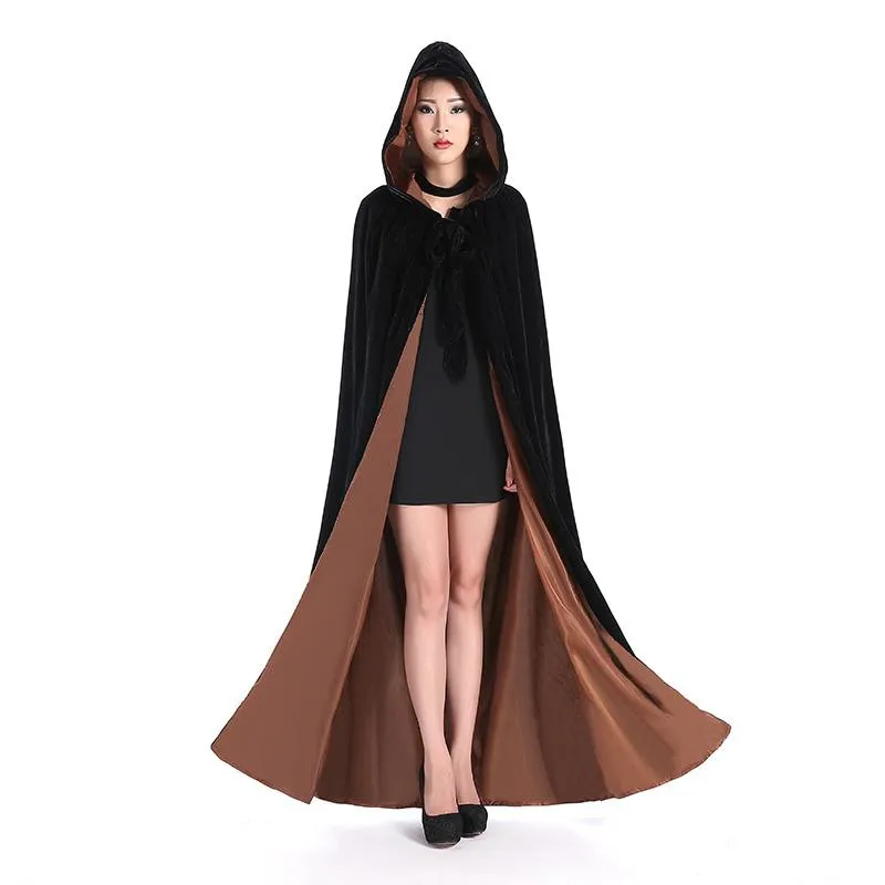 Cheap Velvet Hooded Cloaks Winter Wedding Capes Wicca Robe Warm Christmas Long Custom Made Floor Length Bridal Wraps | Свадьбы и