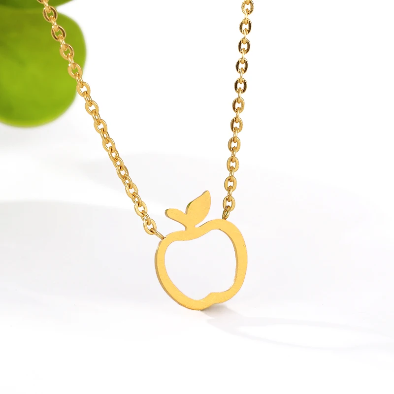 

Fashion Jewelry Collier Femme Gold Chain Collares Kawaii Christmas Apple Pendant Choker Necklace Women Ketting Vrouwen