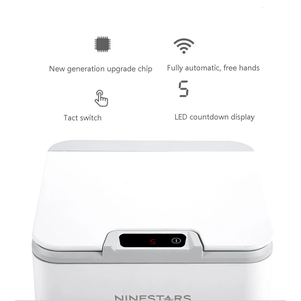 Xiaomi Ninestars 10L IPX3 Водонепроницаемый Датчик мусорного ящика Бытовая умная мусорная корзина бесконтактная мусорная корзина