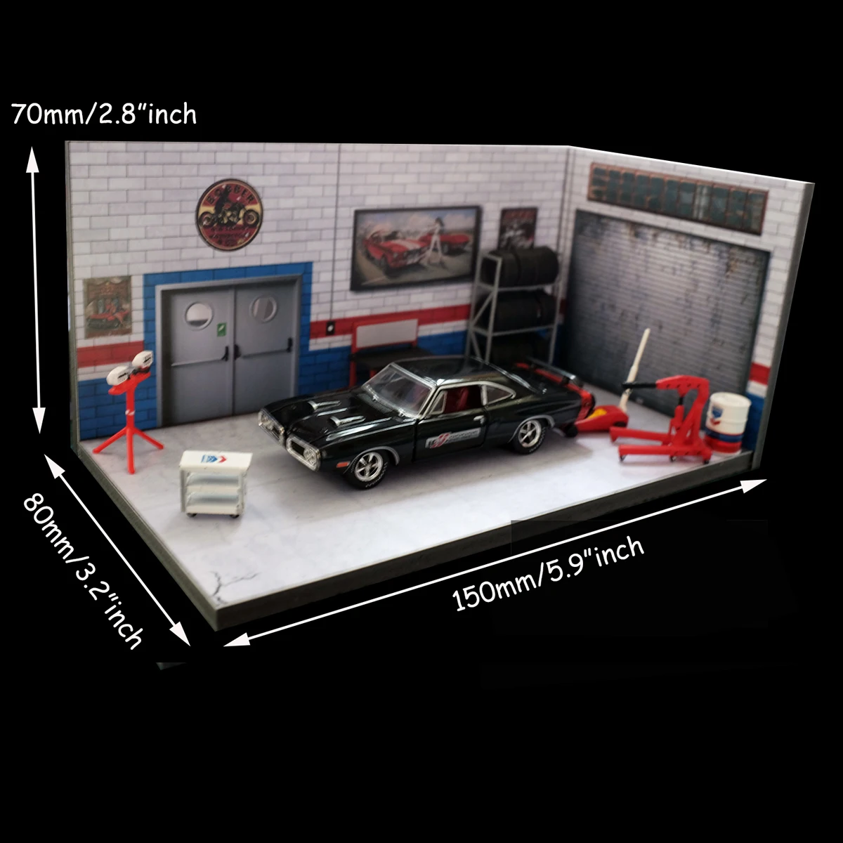 

DIY 1/64 Car Model Diorama Maintenance Corne Scenery Display New Gifts Diorama 1/64 Model Car Display