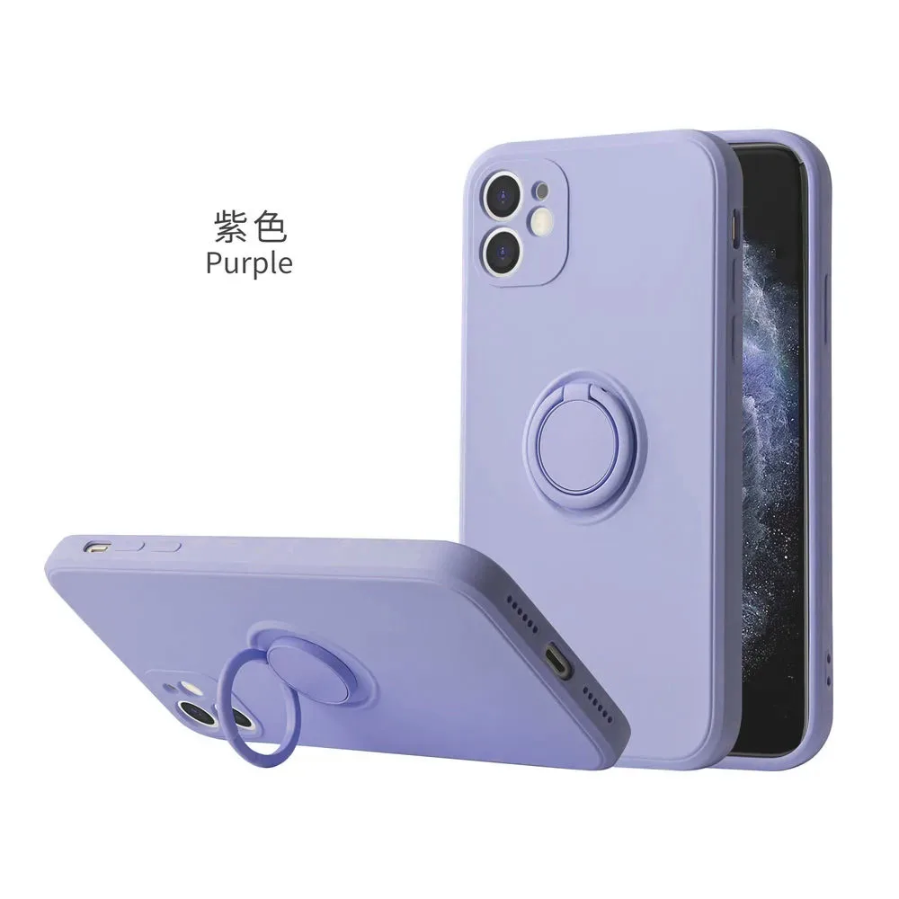 

Simple Phone Case For Samsung Galaxy Ring S20 PLUS S9 S10 Plus S20 NOTE 20 TRA A50 A70 A20 Silicone Case Ring Bracket Cover