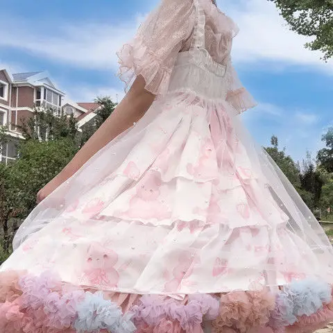 Женское платье-пачка радужной расцветки короткая шифоновая юбка с цветочной