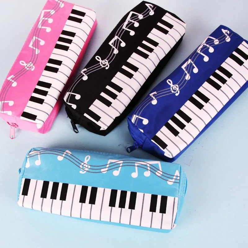 

Creative Novelty Student Pencil Case Square Single Layer Oxford Cloth Pen Bag for Girls Boy Musical Note Piano Stationery Pouch