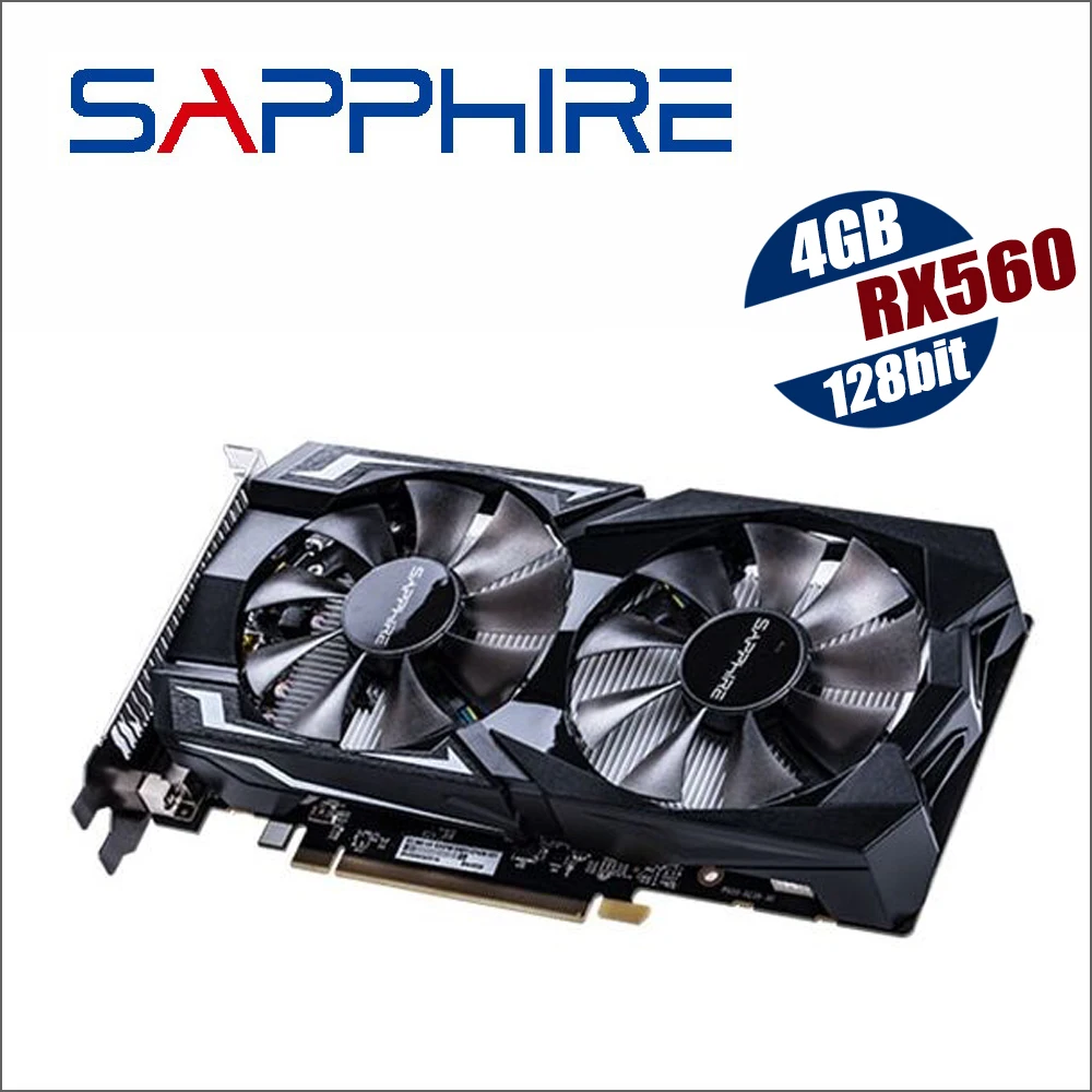 Видеокарты SAPPHIRE Radeon RX 560 4G 4GB RX560 RX560D GDDR5 PCI для настольных игр видеокарта RX 570 580 RX570 RX580 не майнит