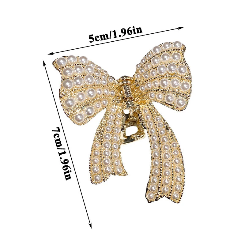 

Korean Style Hair Accessories Sweet Butterfly Barrettes Pearl Bow Hair Claws 1PC Sweet Elegant Pearl Hair Clip For Girls