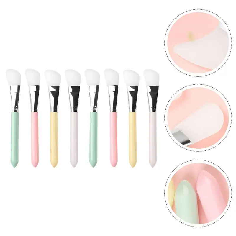 

8pcs Silicone Useful Durable Beauty Brush Facial Mask Brush Mask Applicator Facial Mud Brush
