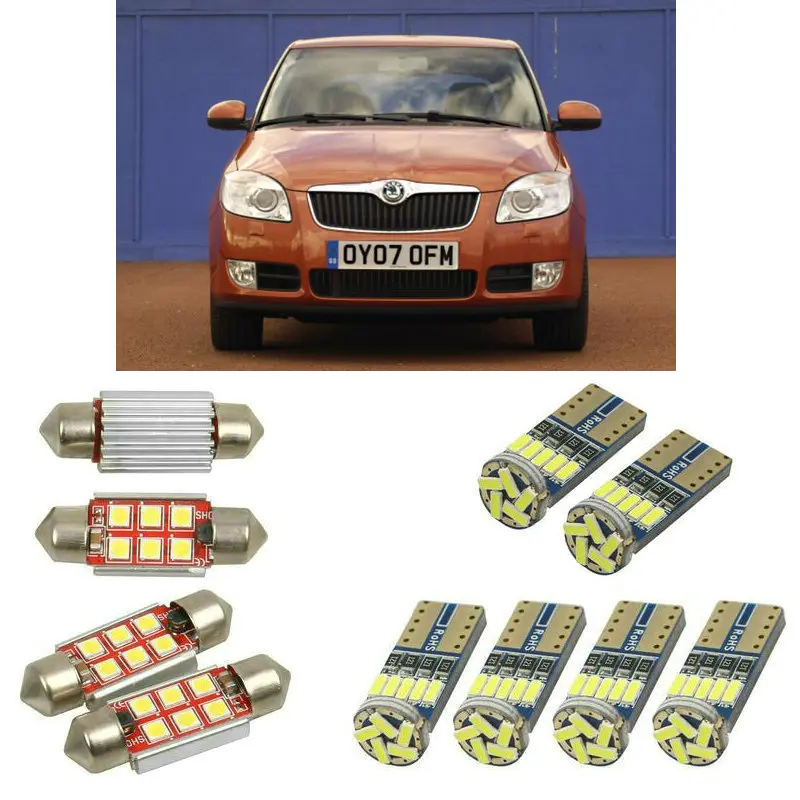 

Светодиодный светильник s для салона автомобиля, для Skoda fabia 2 542, хэтчбек fabia 2 combi 545, автомобильные аксессуары, светильник для номерного знака ...
