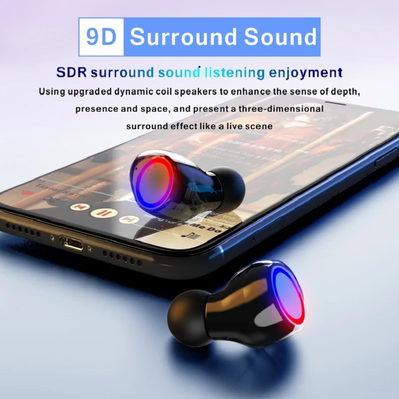 

MEUYAG TWS Bluetooth 5.0 Earphones 3200mAh Charging Box Ear-hook Stereo Sports Waterproof Wireless Headphone With Microphon