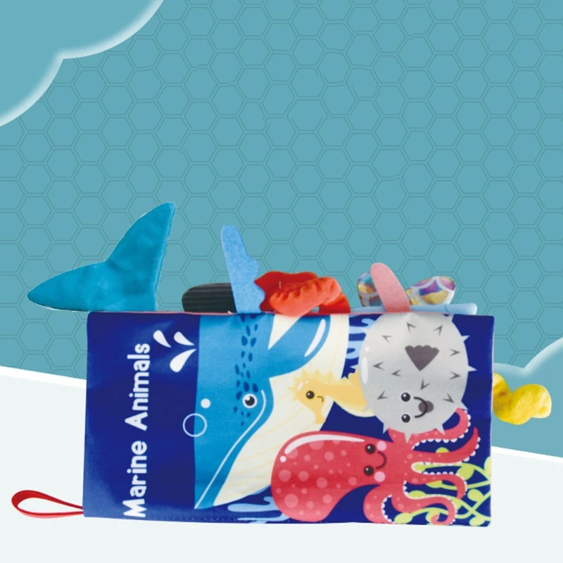 

Fun Interactive Baby Book with Cartoon Animal Cloth Book for Babies&Infant 1 Year Old Early Educational Supplies 85DE