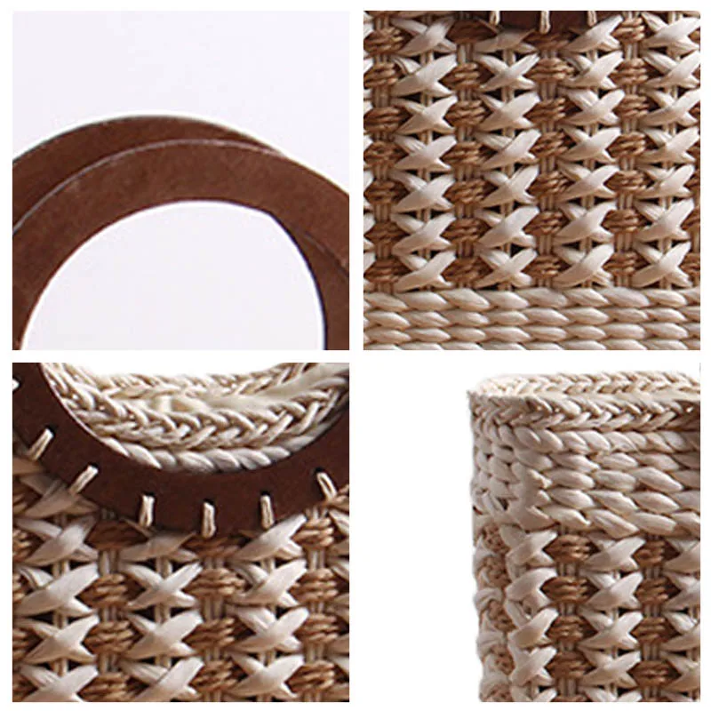 

2021 New Trend Handbag Hand Made Straw Bags Bohemian Vacation Female Beach Bag High Quality Square Women Bags Luxury Phone Pack