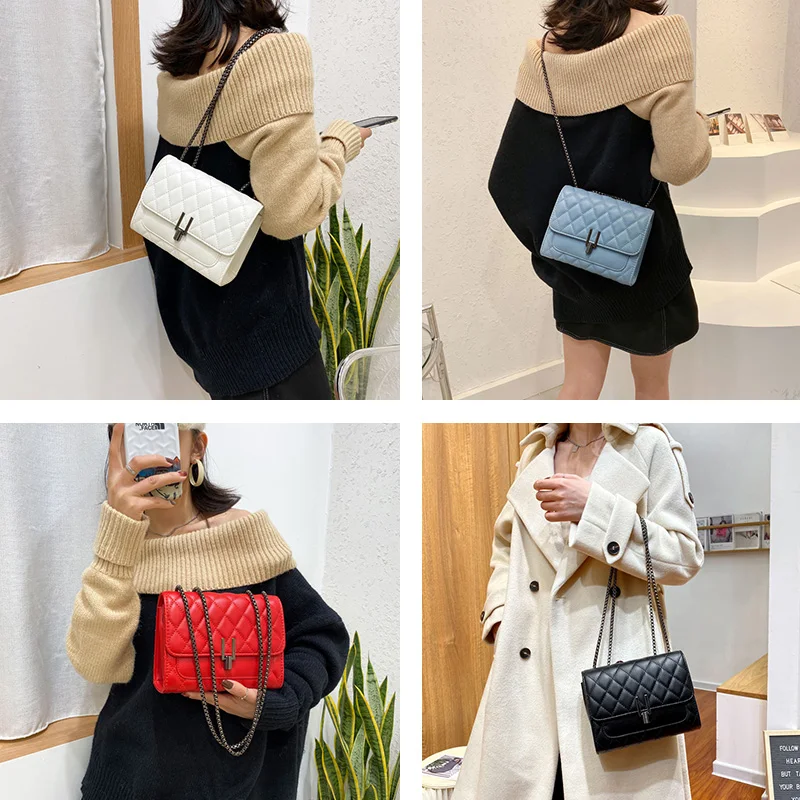 

Luxury Designer PU Leather Women Messenger Bags High Quality Casual Ladies Chain Crossbody Bag New Fashion Female Handbag
