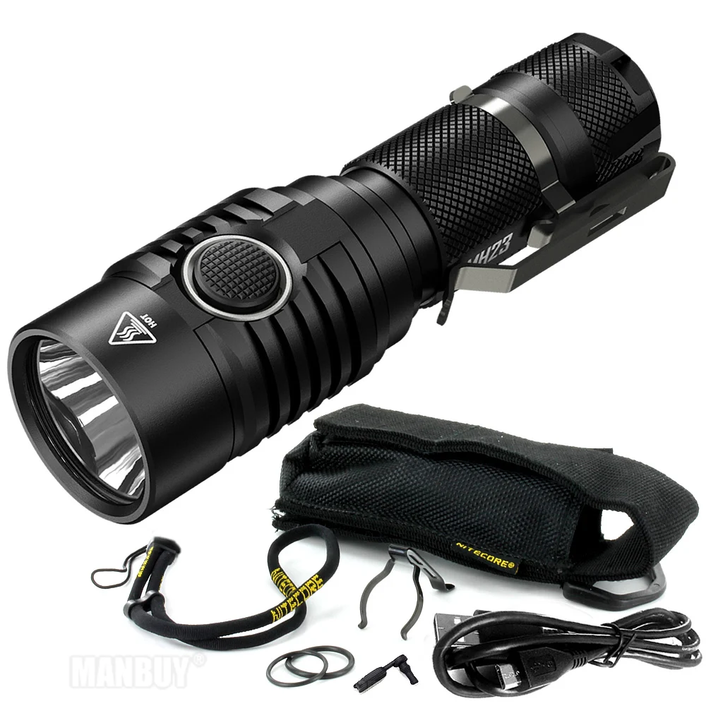 Фонарь NITECORE MH23 2022 года со скидкой, заряжаемый, 1800 люмен, CREE XHP35 HD LED, водонепроницаемый, без аккумулятора 18650, бесплатная доставка.