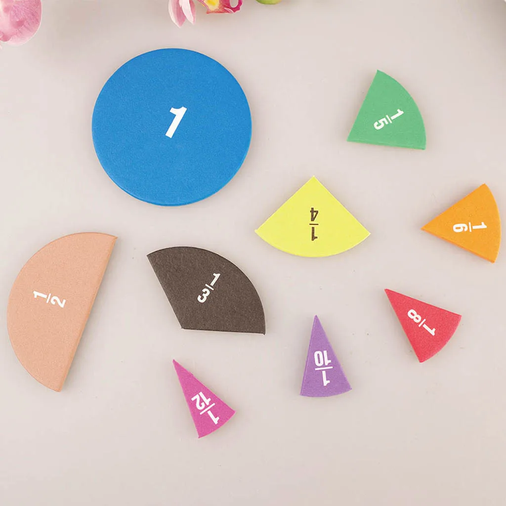 

51Pcs Fractions Math Teaching Tool EVA Round Shape Instrument Kids Montessori Early Educational Math Development STEM Toy Gifts