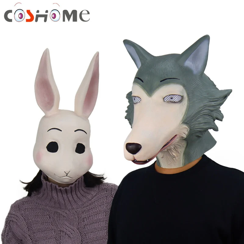 Coshome аниме Маскарадная маска Beastars Legosi Haru Cos кролик волк головной убор аксессуары