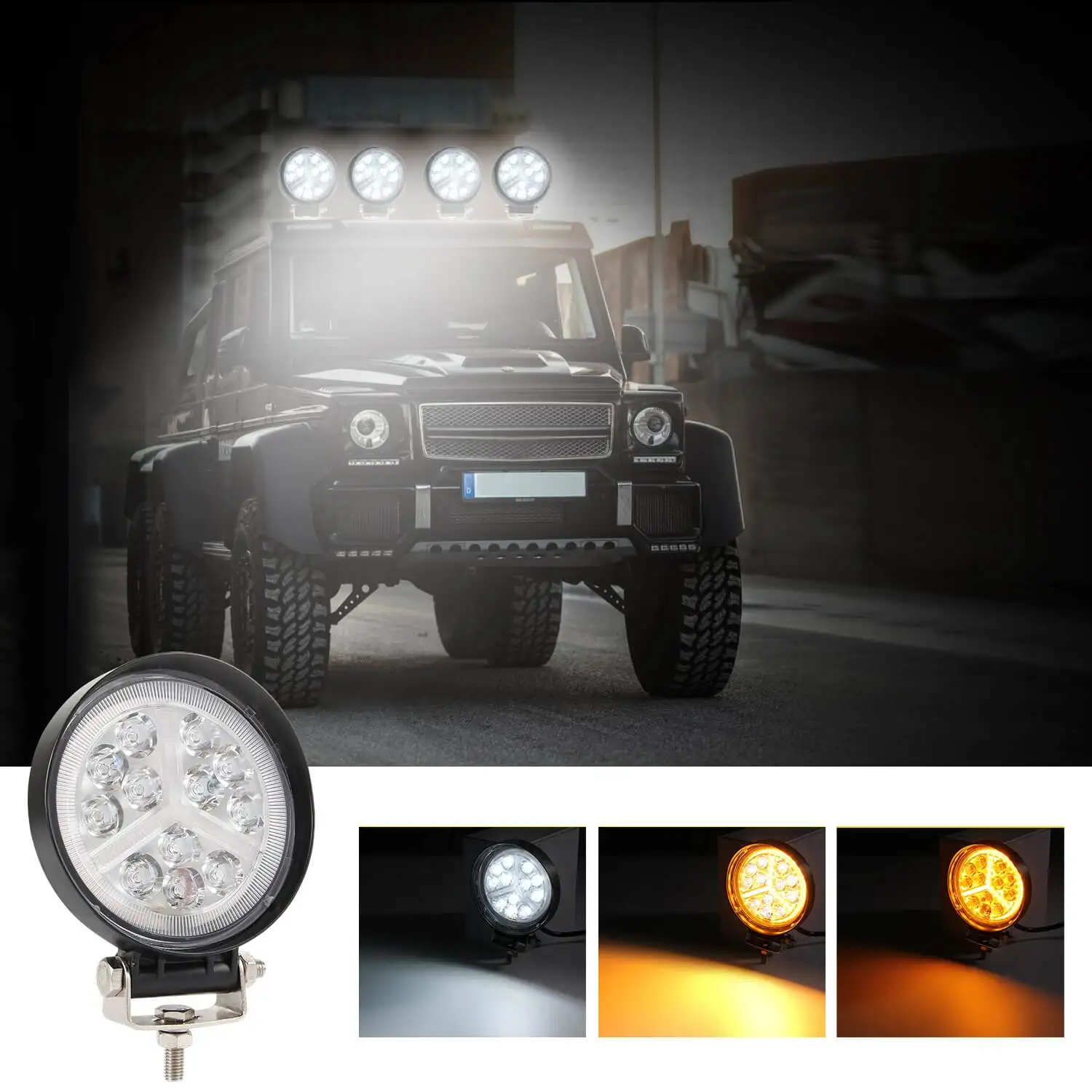 

4 INCH 2 piece Auxiliary Headlight 12V 4X4 Led Bar Fso On The Car Boat Trucks Tractor SUV ATV Niva 4x4
