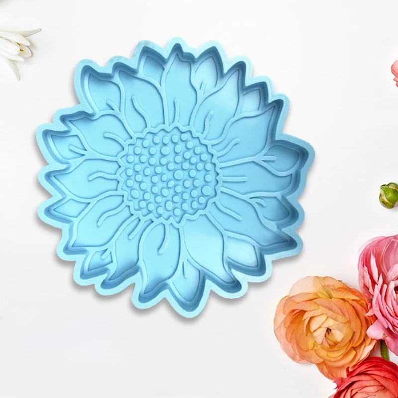 

M2EA Handcraft Sunflower Coaster Epoxy Resin Mold Cup Mat Pad Silicone Mould DIY Crafts Home Decoration Casting Tools