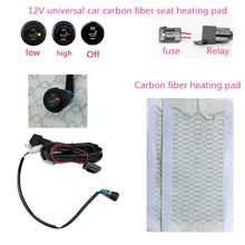 12VCarbon Fiber Universal Heated Seat heating Heater Pads Car High/Low Round Switch Heater Warmer cars Seat heating Quickly send