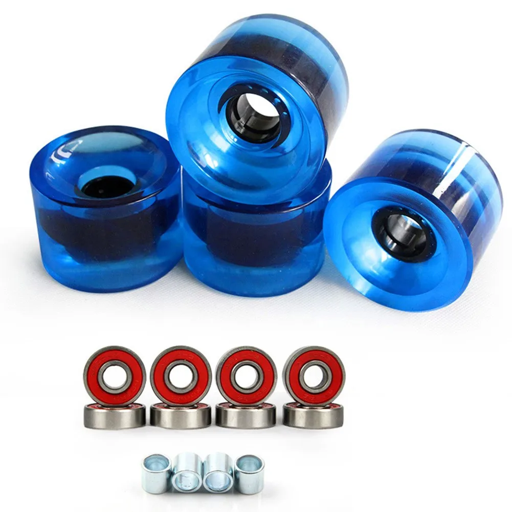 

4 Pcs 70x51mm 78A Soft Longboard Skateboard Wheels With ABEC-9 Bearings Wheels For Street Cruising Hoverboard Parts Accessories