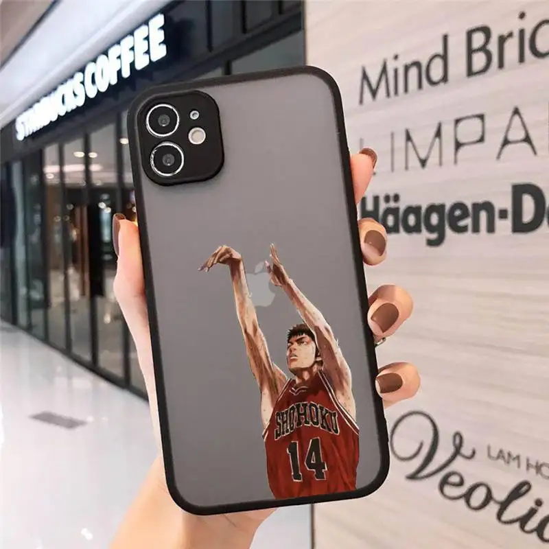 

Basketball Slam Dunk Anime Phone Case Matte Transparent for iPhone 11 12 7 8 s mini pro X XS XR MAX Plus funda