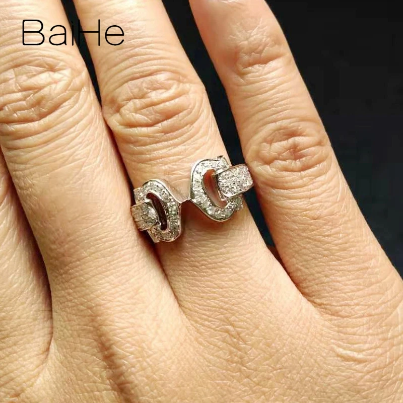 BAIHE Solid 14K белое золото (AU585)0.5CT H/SI круглые натуральные бриллианты свадебные