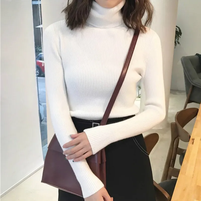 Свитер с высоким воротом 2019 высококачественные свитера Женский пуловер дикая