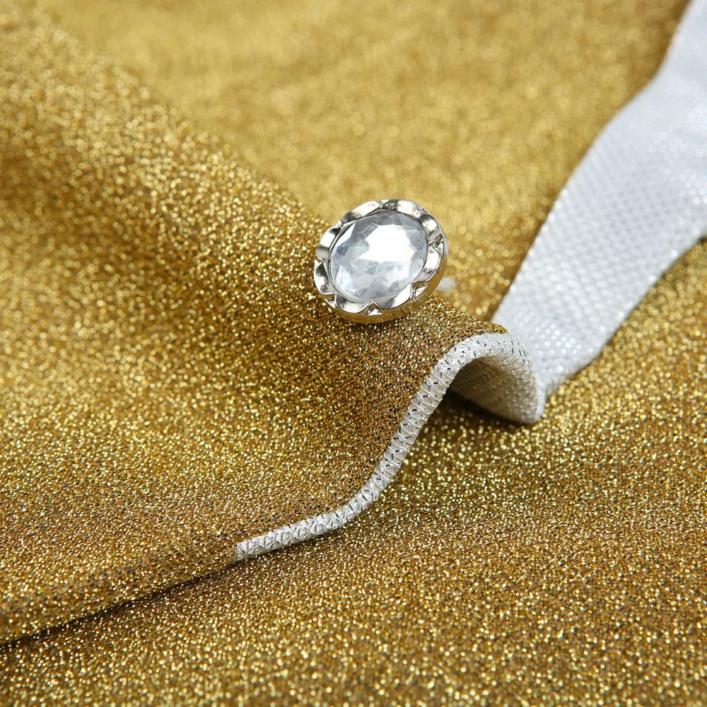 Мужские Блестящие смокинги высокого качества золотистые костюмы (пиджак + брюки)