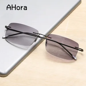 Ahora Men Business Bifocal Sun Reading Glasses Alloy Anti Blue Light Sunglasses Presbyopia Eyeglasse