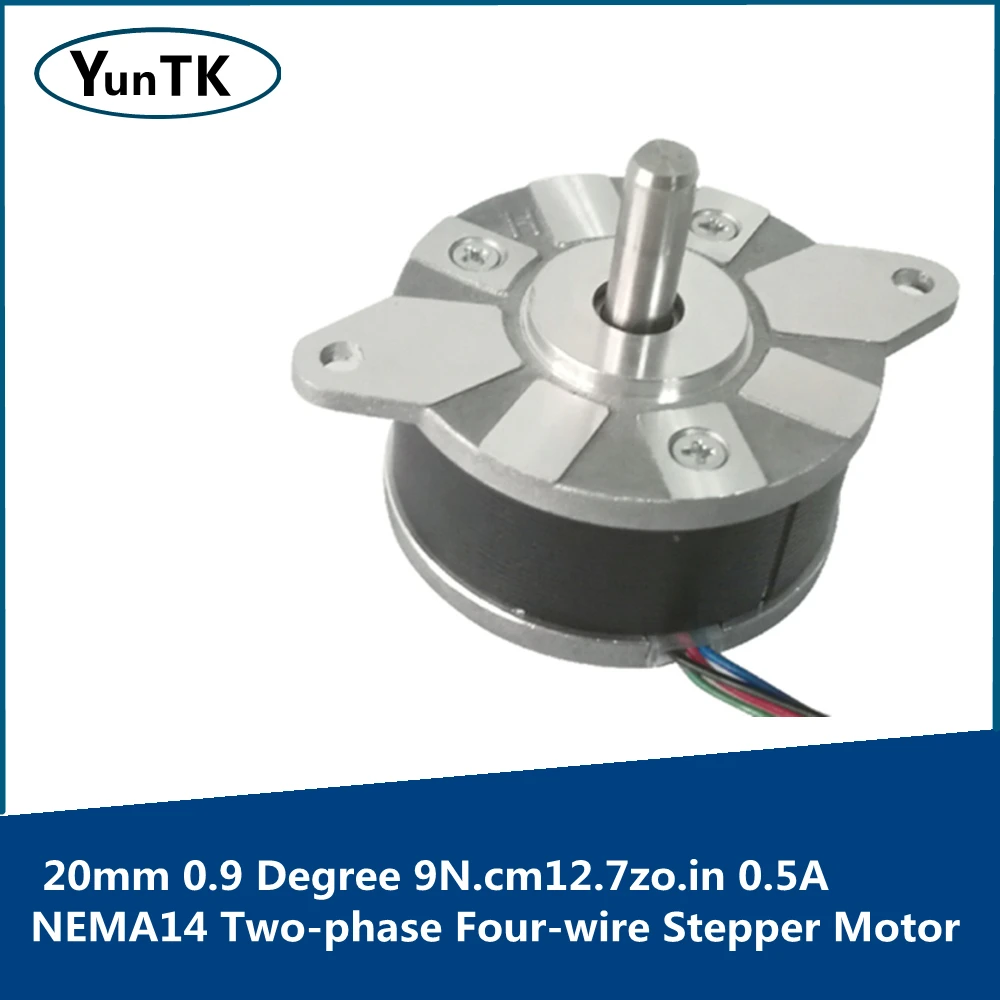 NEMA14 Two -phase Four -wire Stepper Motor Ultra-thin20mm Precision 0.9 Degree 9N.cm 0.5A Mini Round Motor