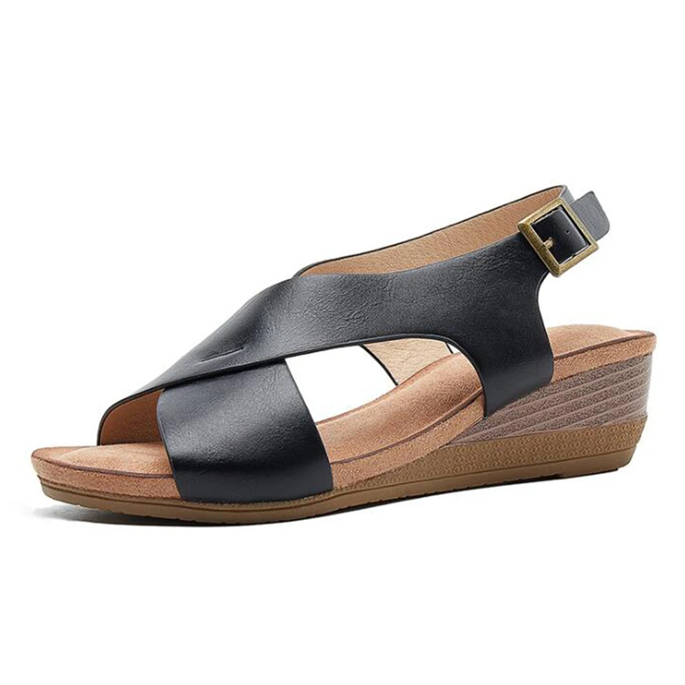 

Fashion Cross Fish Mouth Sandals Casual Beach Shoes For Women Non-slip Lightweight Sandal Female Large Size q215