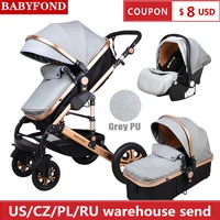 babyfond stroller high landscape baby stroller 3 in 1 luxury kid car two way child pram baby comfort for newborn free shippping