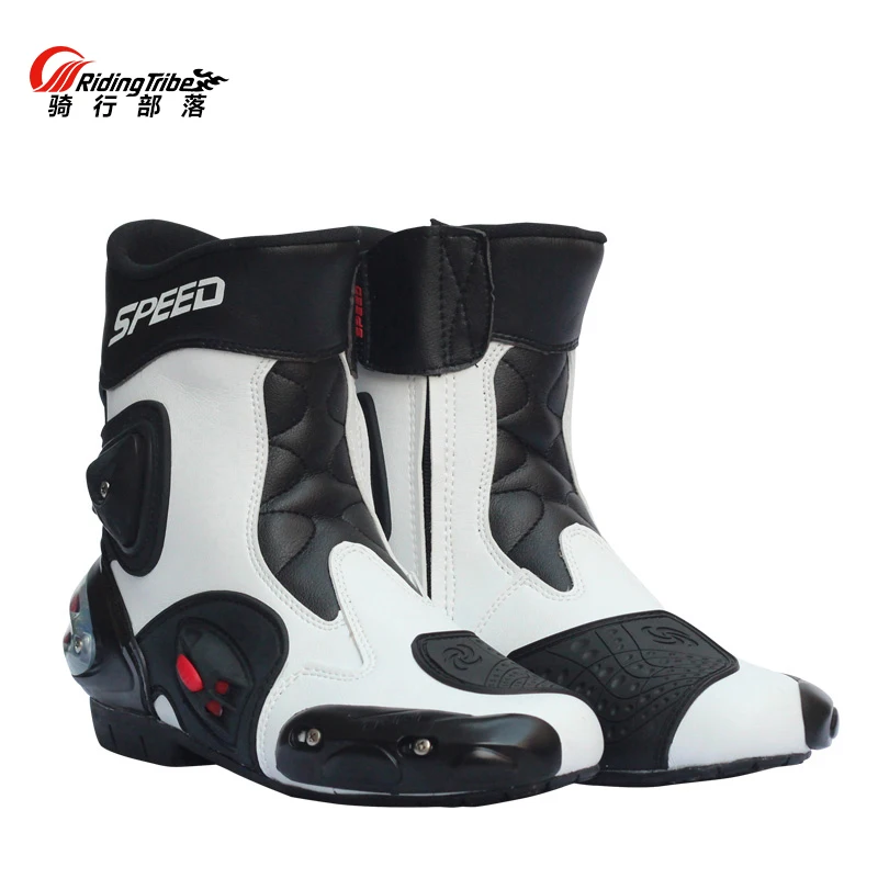 PRO-BIKER из микрофибры мотоботы гонки мотопробег, гонки на среднем каблуке ноги туфли мужской/женский A004 модель - Цвет: 3