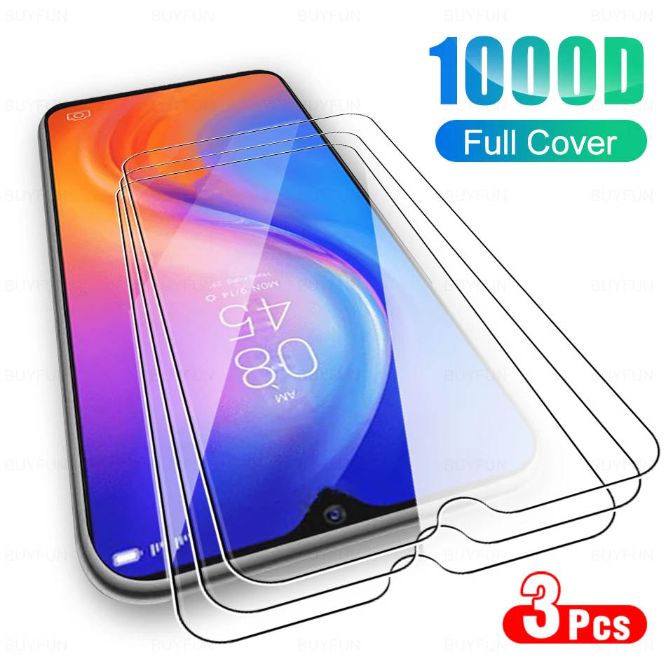 

3Pcs Full Cover Protective Glass For Tecno Spark 6 Go Phone Glass Screen Protector Film For Camon 15 12 Pro Air 5 12Air 6Go 6Air