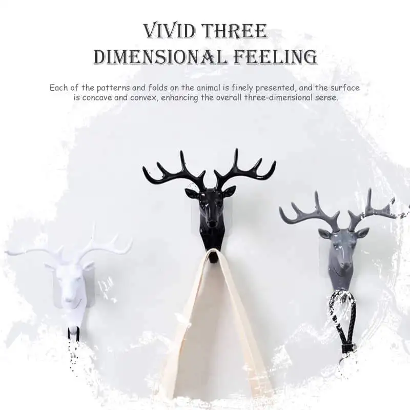 Креативный настенный крючок с головой оленя винтажные рога для одежды шляпы