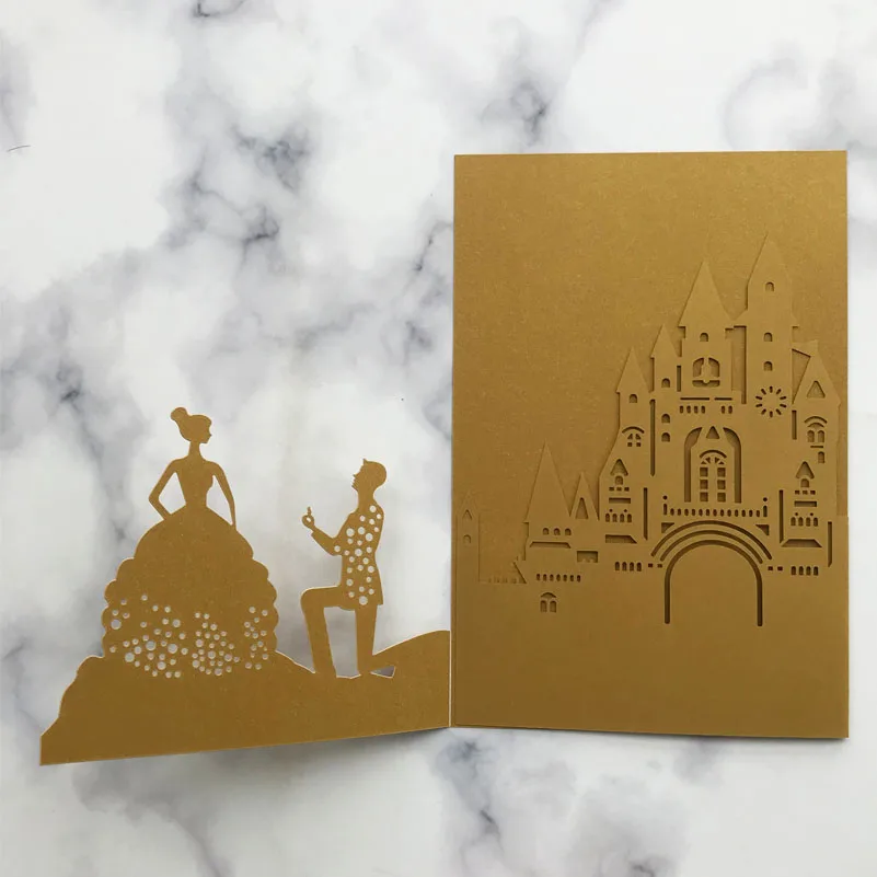 

20pcs RomanticTri-folded Wedding Invitations Card Birthday Greeting Blessing Card Party Decoration with RSVP inner page &envelop