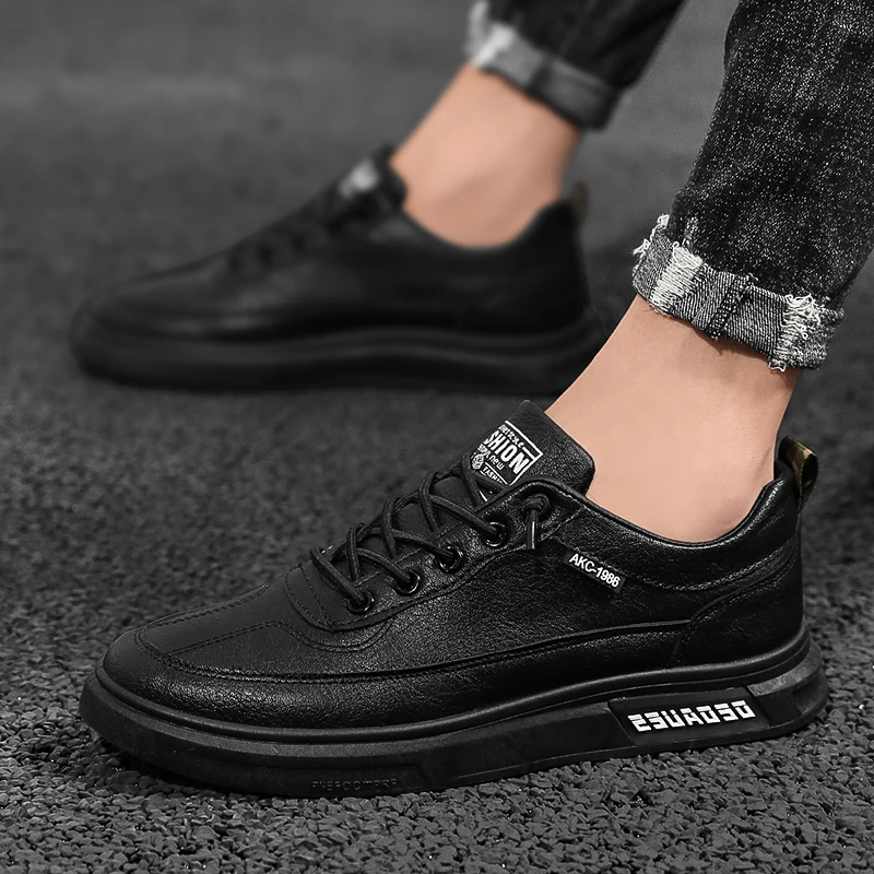 

Men's Luxury Sports Shoes Men's Fashion All-match Black Classic Casual Shoes Lightweight Thick-soled Non-slip Sports Shoes 2021