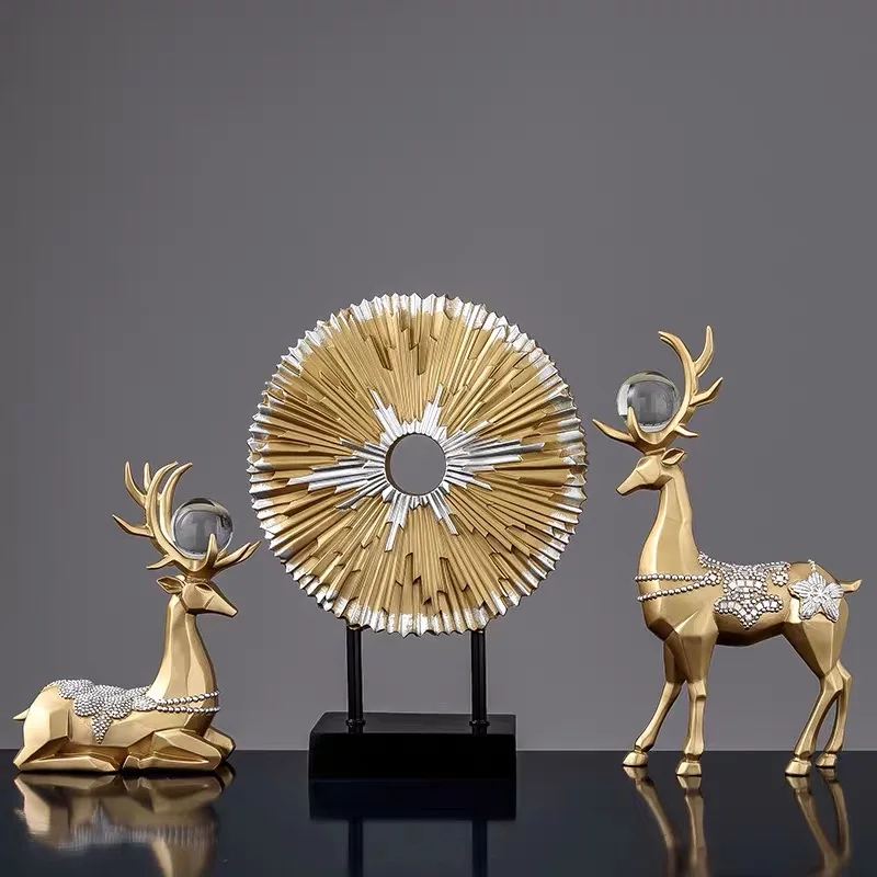

Creative Deer Decoration Living Room TV Desktop Decor Home Cabinet Resin Deer Sculpture