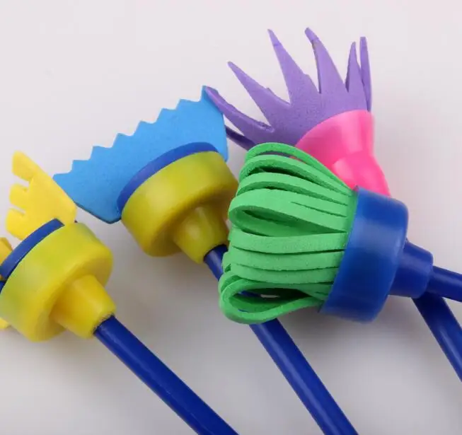 DIY цветок губка для граффити Искусство Набор кистей печать живопись инструменты Забавный рисунок игрушки Смешные творческие игрушки для детей 4 шт./компл