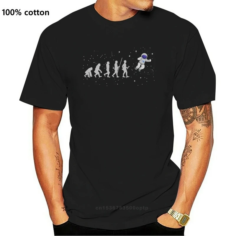 

New Evolution Astronaut Spaceman T Shirt Slogan Printed Fit Spring Mens Streetwear Shirt Solid Kawaii 2021 Arrival Crew Neck Nov