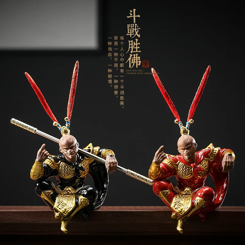 

Керамическая Статуя обезьяны короля, мифическая фигурка, оригинальная руда, фиолетовый песок, скульптура ручной работы, властная статуя для украшения дома