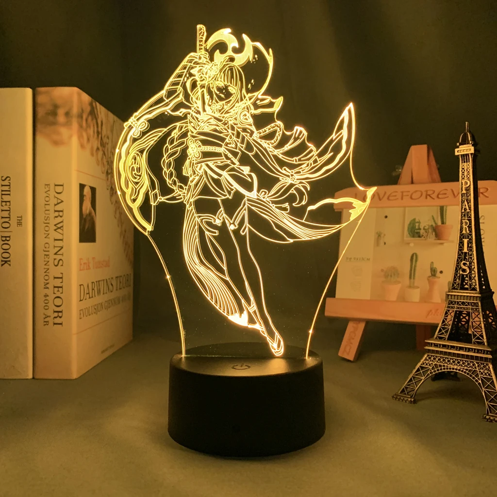 Led Lamp Genshin Impact Raiden Shogun for Kid Bedroom Decoration Birthday Gift Baal Night Light Game | Лампы и освещение