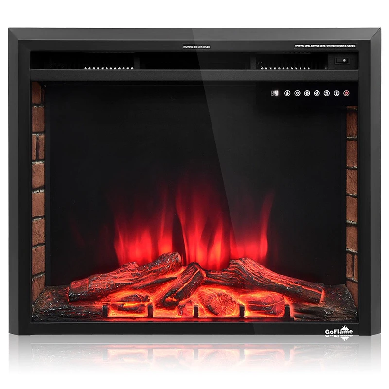 

30" 750W-1500W Fireplace Efficient Electric Embedded 4 Colors Flame Automatically 8 Hours Time Setting Remote Control Heater