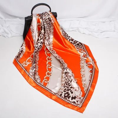 

90*90cm New Leopard Chain Scarf Women's Fashion Large Square Scarf Shawl women