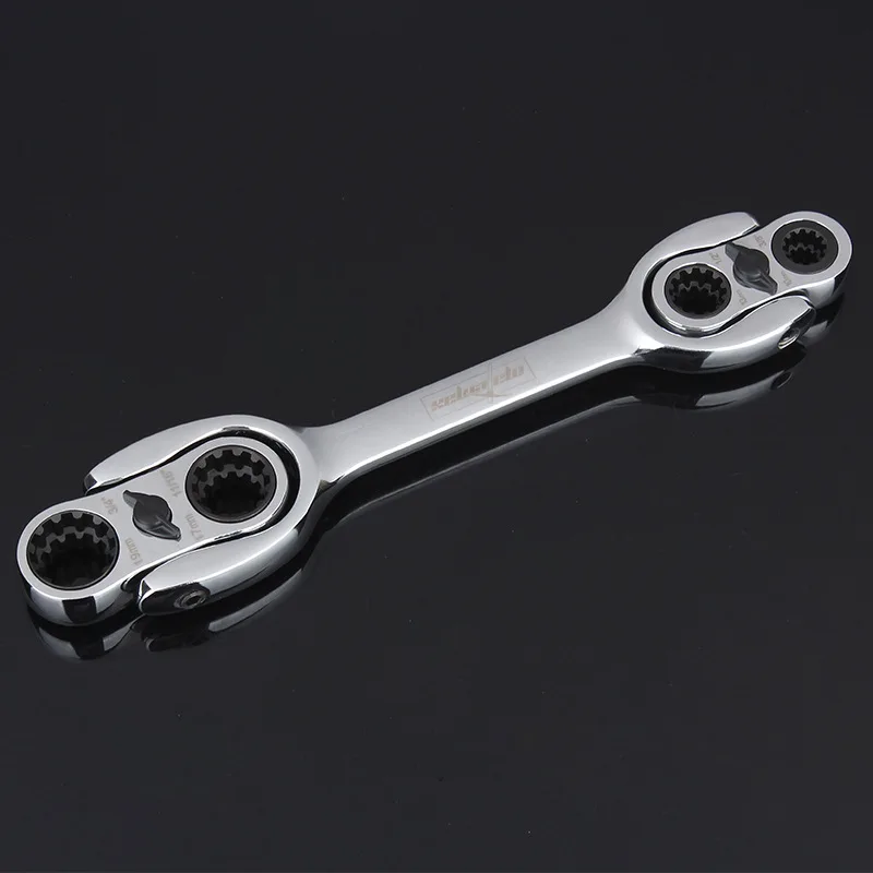 

Multifunctional ratchet wrench universal grip wrench car tools hand tools 360-degree rotating double head is more convenient