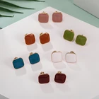 Женские эмалированные Серьги-клипсы в Корейском стиле, простые украшения для ушей без прокола, 6 цветов, черныебелыекрасные, 2020