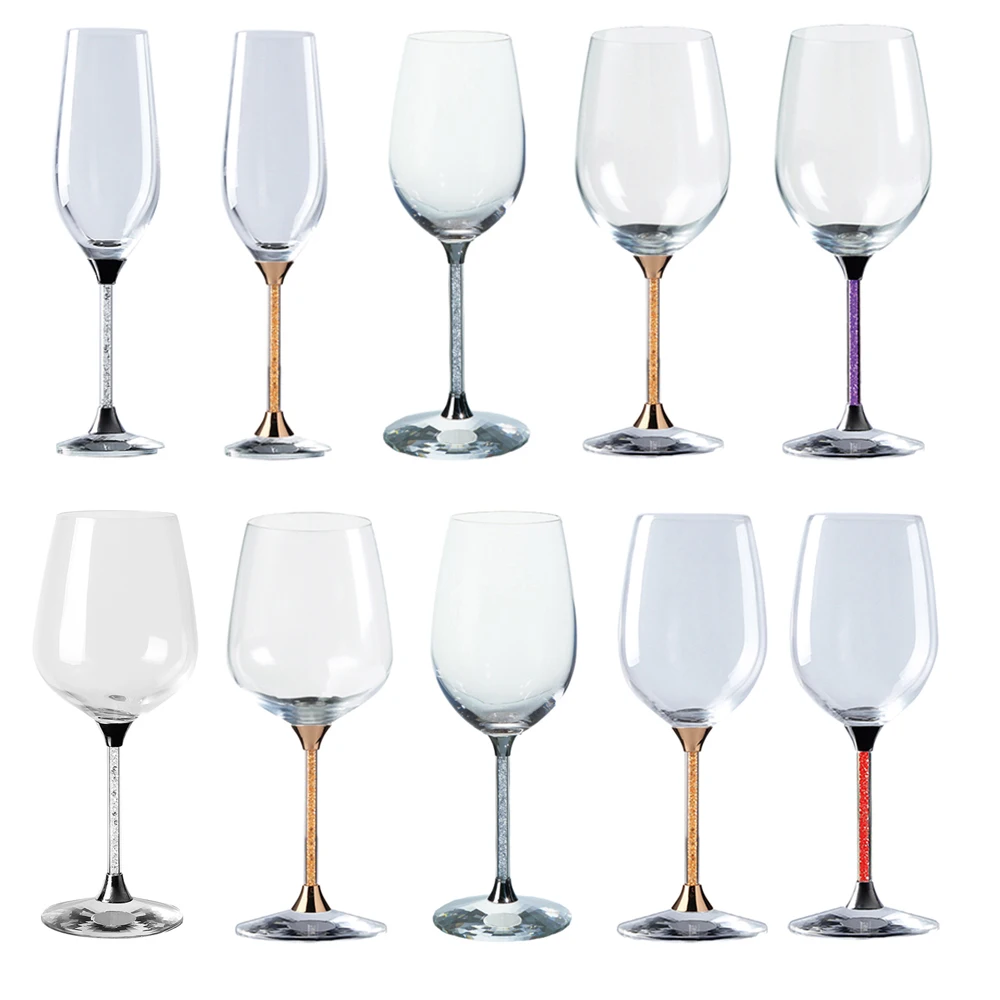 

Creative Colored Wine Glass Goblets Wedding Champagne Glasses For Bird And Groom Creative Home Appliances Crystal Glassware