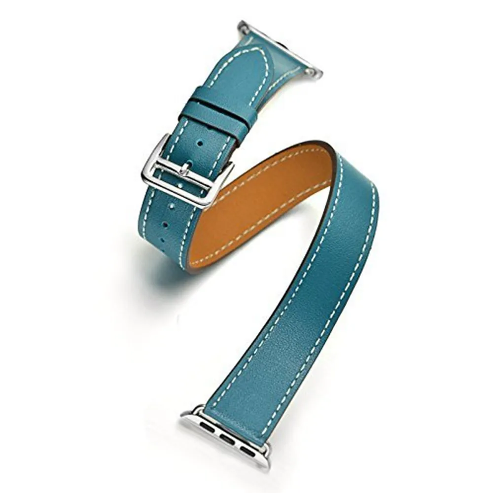 bule 4 Кожаный ремешок для apple watch band iwatch band Pulseira apple watch 5 4 3 2 ремешок 44 мм 40 мм 42 мм 38 мм браслет correa - Цвет ремешка: bule 4